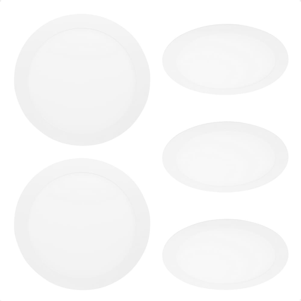 Kit 5 Painel de Led Redondo Embutir 12W Bivolt Taschibra 3000K Quente