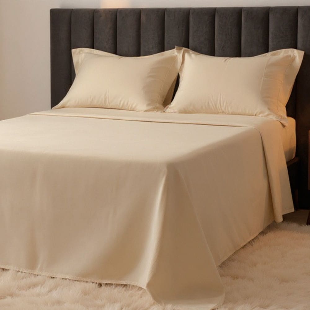 Jogo de Cama Queen 300 Fios Percal 100% Algodão com Bordado 4 Peças BF Colchões