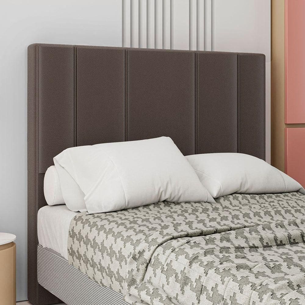 Cabeceira Estofada Solteiro 90 Cm Rubi Corino Marrom