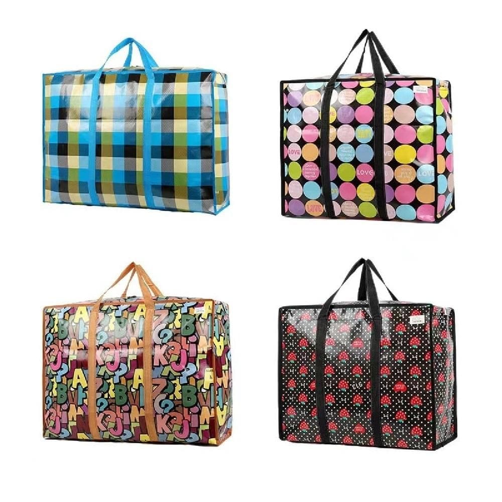 Bolsa Sacolao Gigante 60X45cm Multiuso Sacola Mala Viagem Grande Transporte Sacoleira Mudanca Organizador Com Alca E Zip