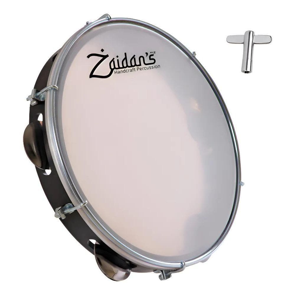 Pandeiro Abs Preto 10 Polegadas Pele Leitosa Ny