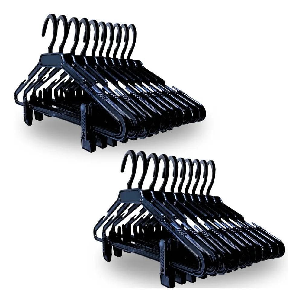 2X Cabide Com Presilha Calça Saia Adulto Reforçado Kit 20