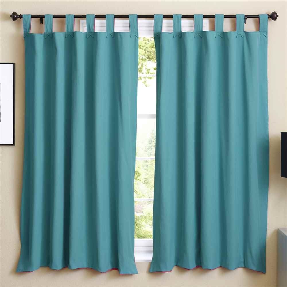 Cortina Blazing Needles bicolor reversível 132x160cm Aqua