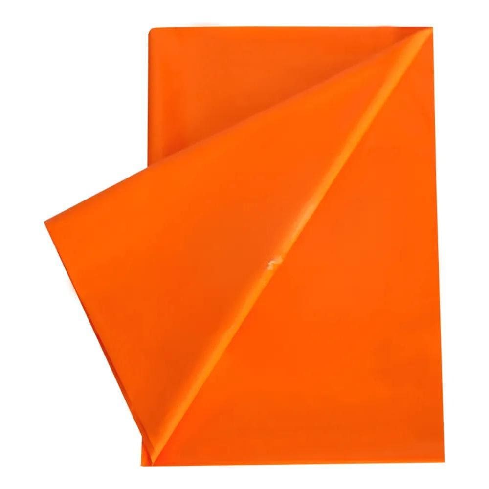 Toalha De Mesa Plástico Perolizada Lisa Descartável Laranja