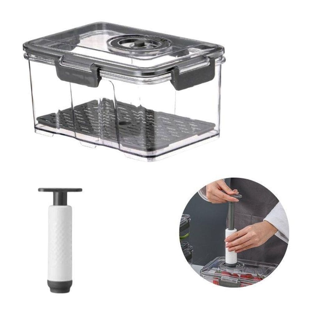 Pote Hermético 02 Litros Com Bomba Para Vedação À Vácuo