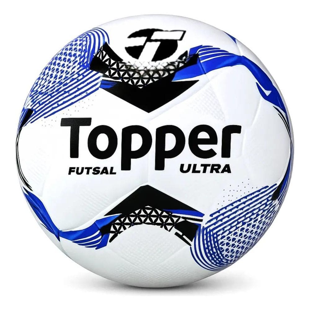 Bola De Futsal Topper Ultra Salão Colagem Du Preto E Azul