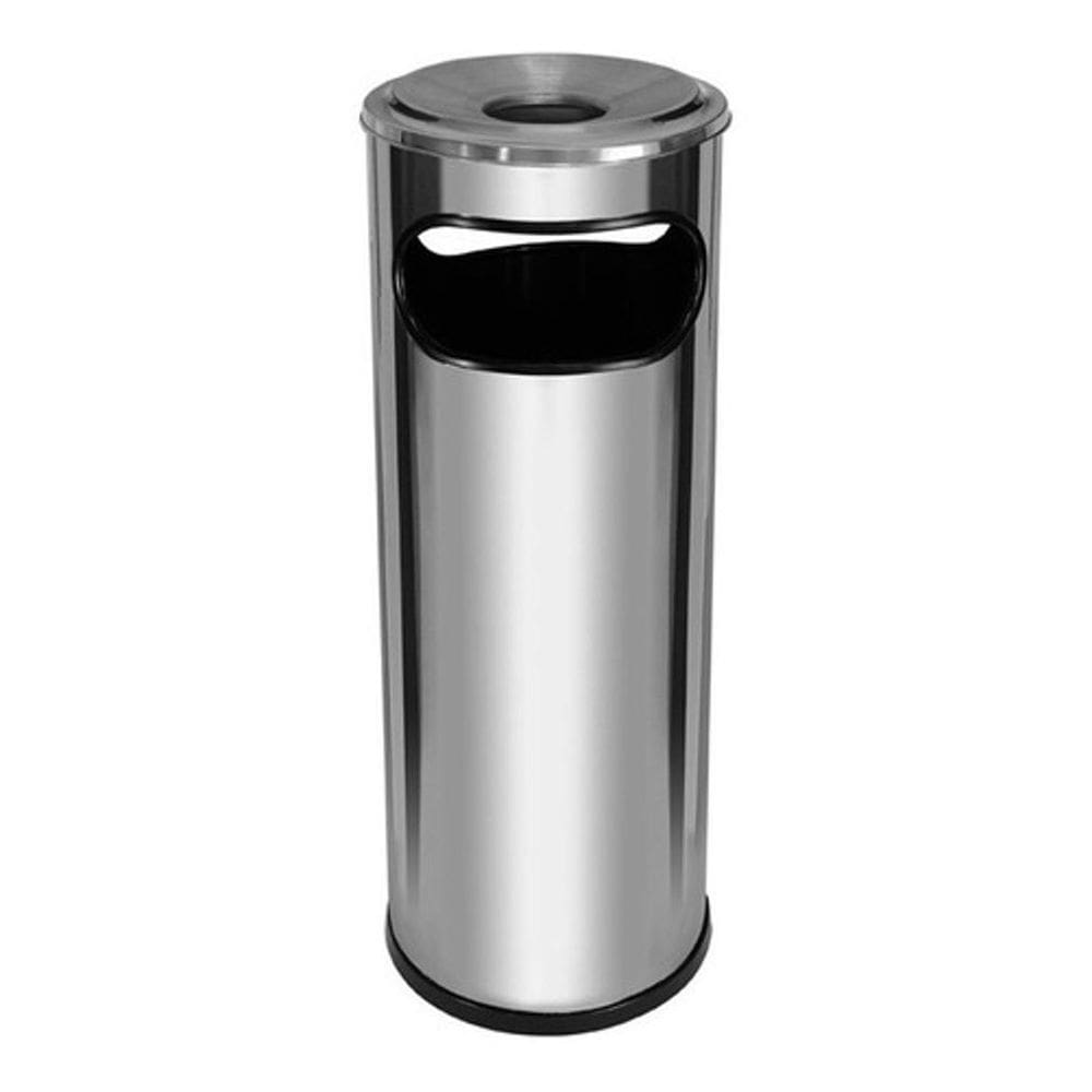 Lixeira Cinzeiro Em Aço Inox Aro Em Aluminio 30 Litros
