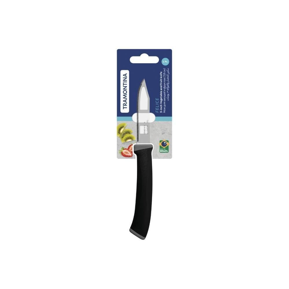 Faca Para Legumes E Frutas Tramontina Felice Com Lâmina Em Aço Inox Com Fio Microsserrilhado E Cabo De Polipropileno Pre
