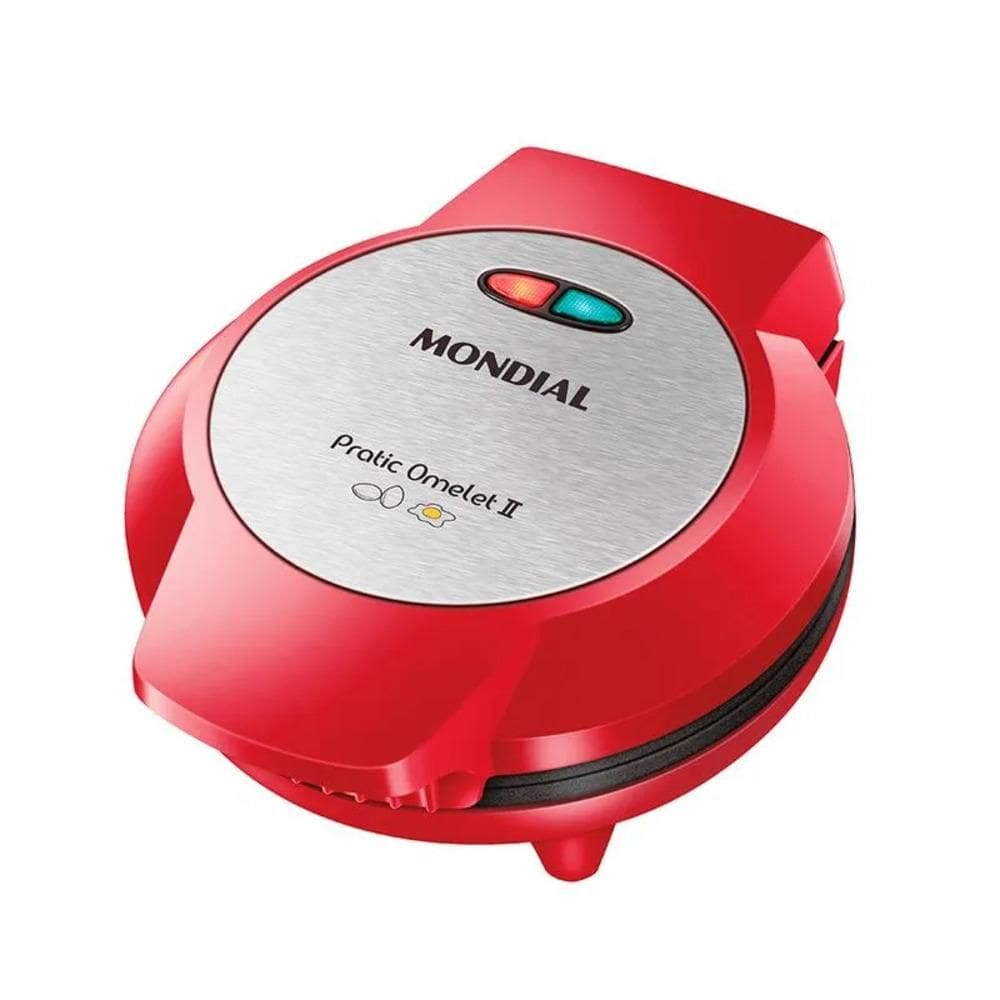 Omeleteira Elétrica Mondial Pratic Omelet II Vermelho/Inox 800W 220V - OM-04-RI