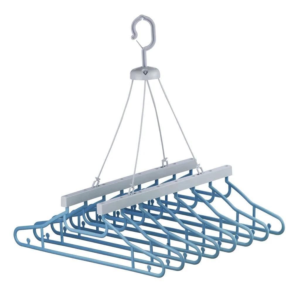 3X Varal 8 Cabides Transparente Retratil Camisa Camiseta Cor