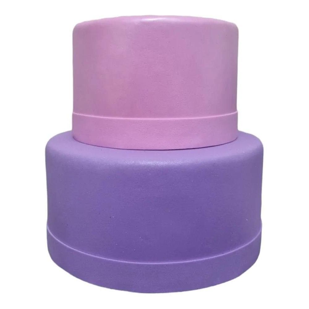 Mini Bolo Fake Par Lilás/Rosa