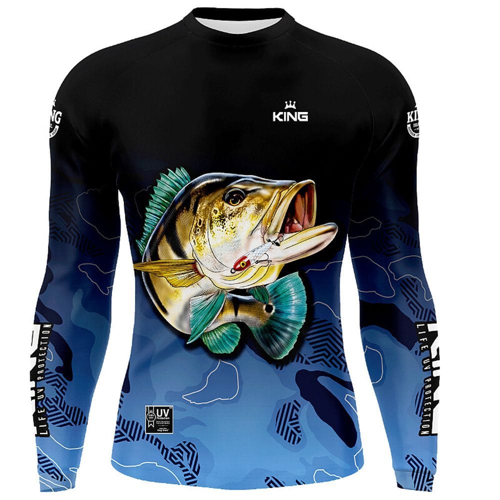 Camiseta de pesca Infantil King Brasil Proteção Solar UV 50+ (KFF60N) Kids