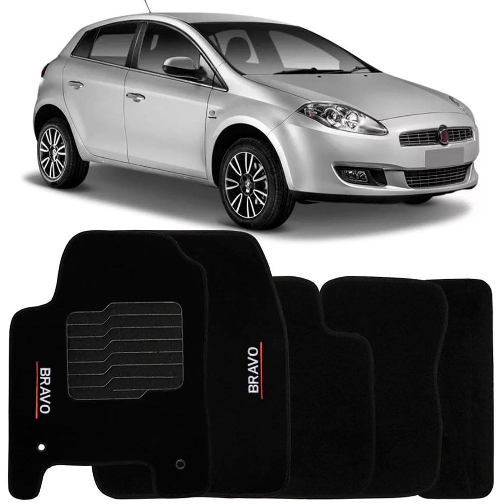 Tapete Carpete Bravo 2011 à 2016 Logo Bordado Jogo 5 Peças Personalizado Automotivo