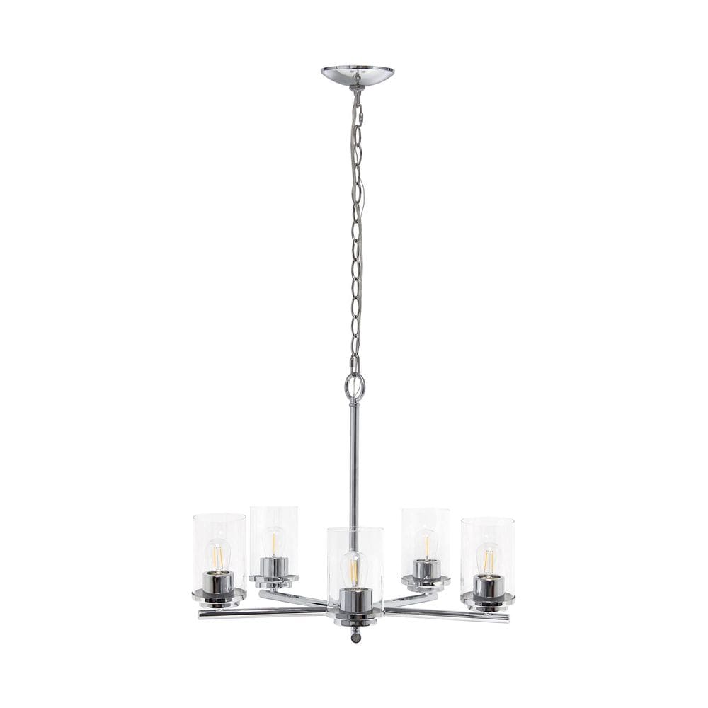 Luminária Elegant Designs PT1019-CHR 52 cm 5 luzes cromadas