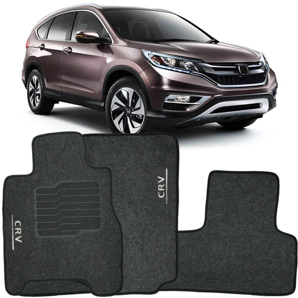 Tapete Carpete Crv 2012 à 2018 Logo Bordado Jogo 3 Peças Personalizado Automotivo