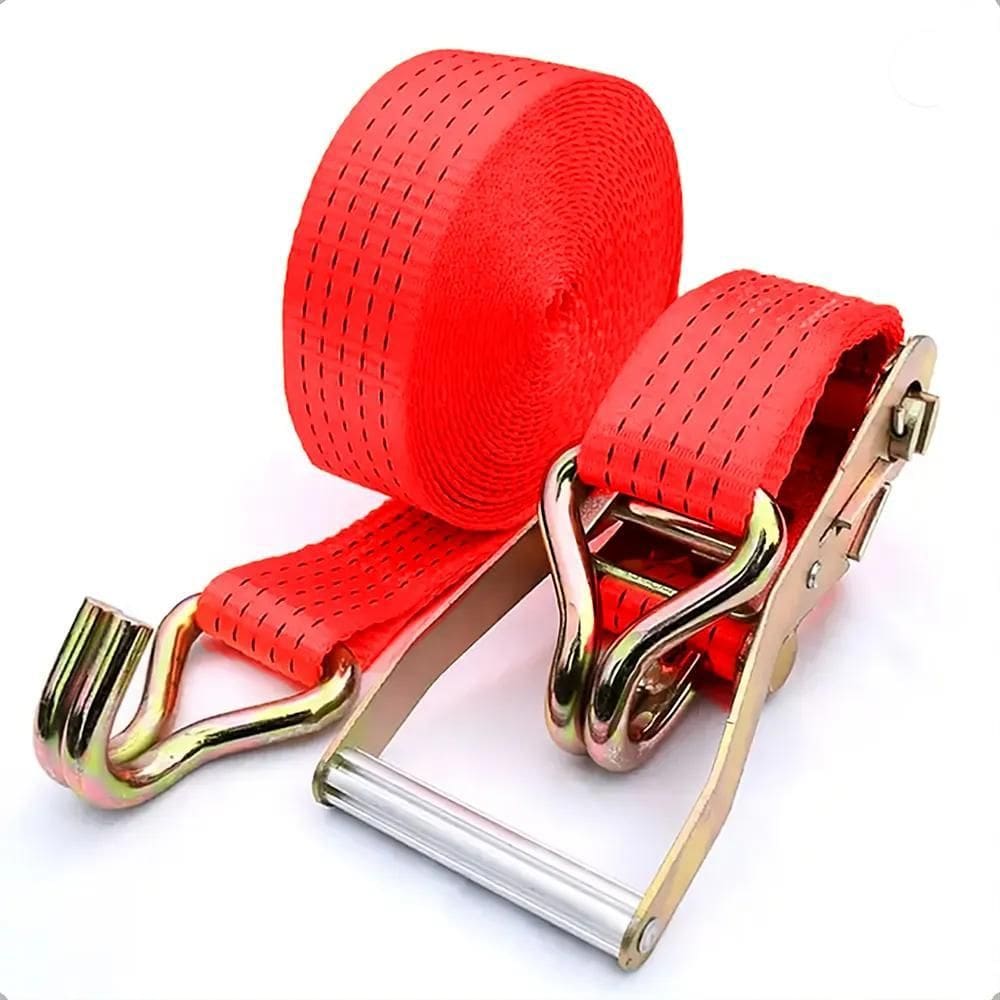 Kit Catraca E Cinta 9M 50Mm Gancho J 5 Ton C Vermelho