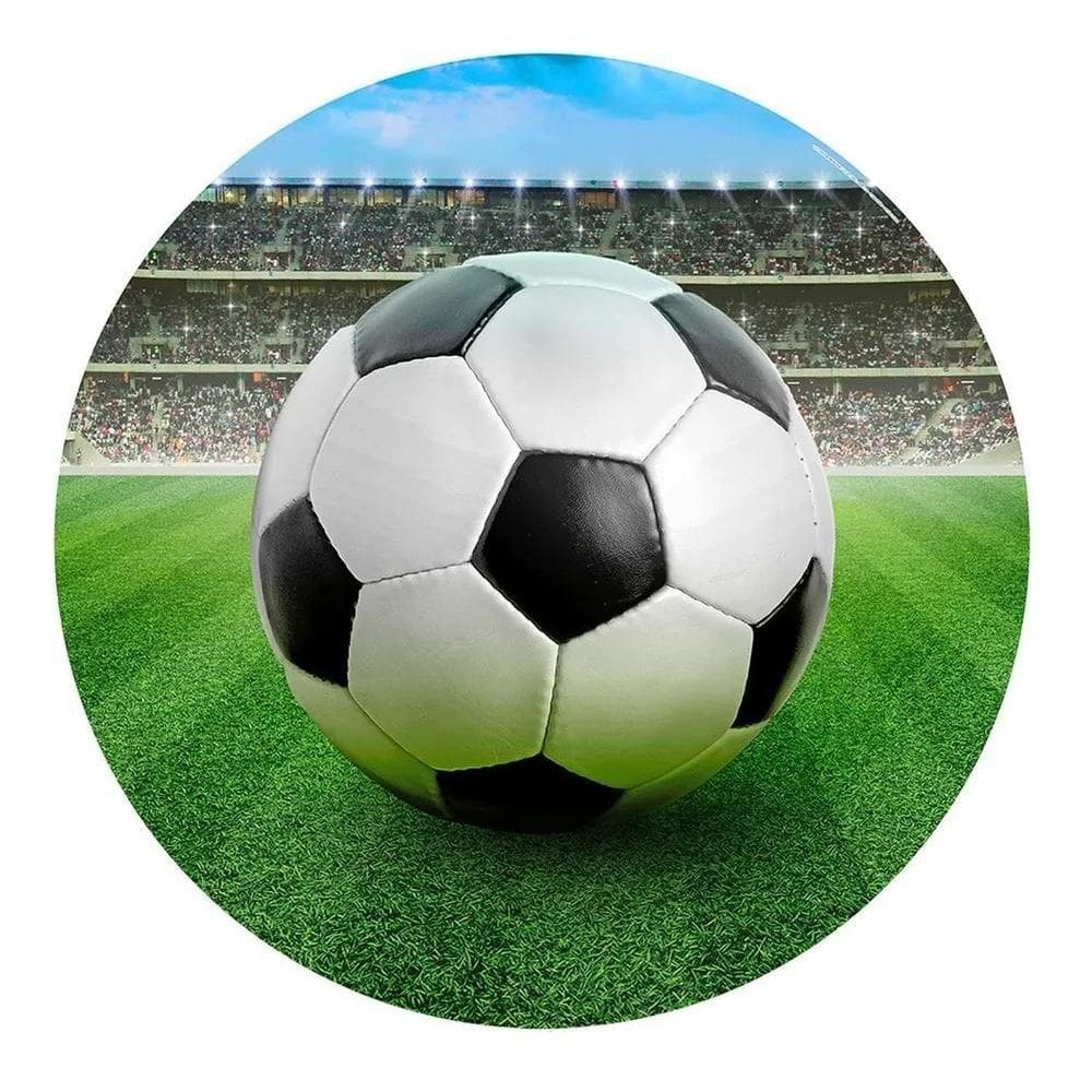Painel Festa Redondo Sublimado 3D Tecido C/Elástico 1, Futeb