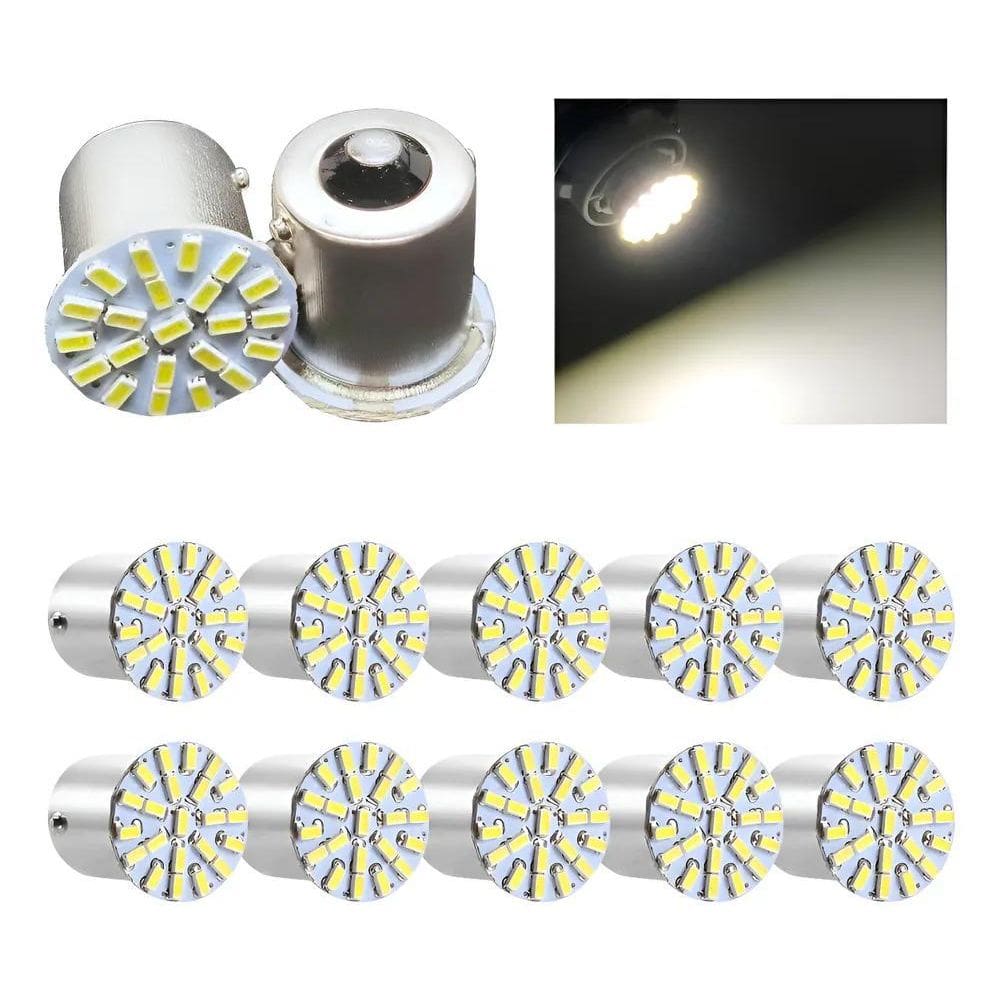 Kit 10 Lampada 22 Led Ba15S 1 Polo Branca 3014 Ba15S