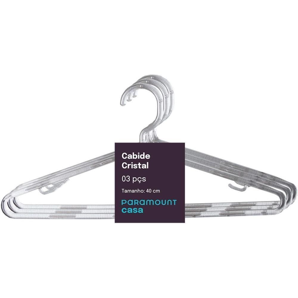 Cabide Cristal 40Cm Paramount Kit 03 Unidades