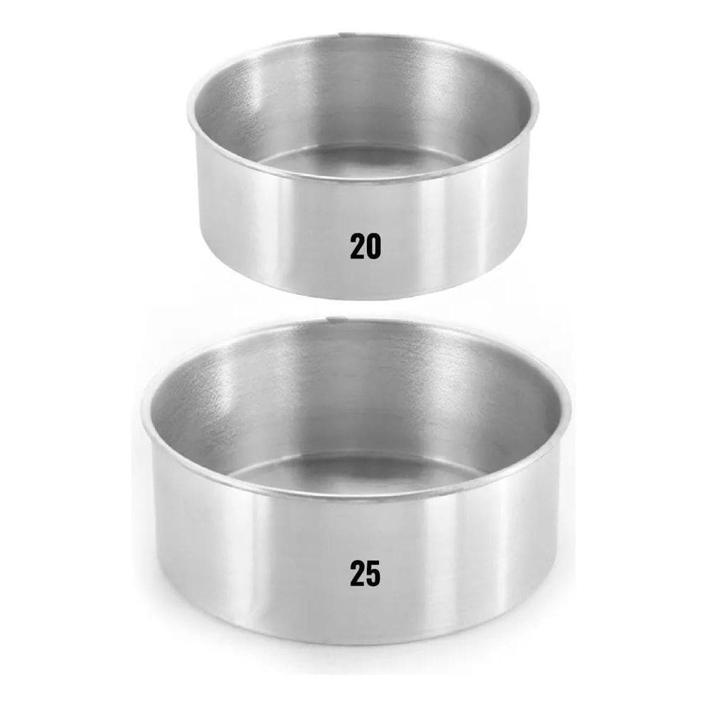 2X Kit 2 Assadeira Redonda Alta Acetinada 20 E 25 X 10 E85 C