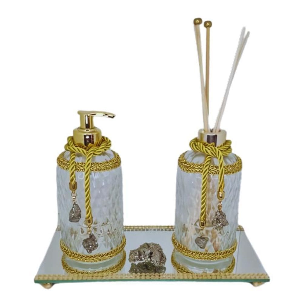 Kit Lavabo Pedra Natural Difusor Saboneteira-Escolha A Pedra