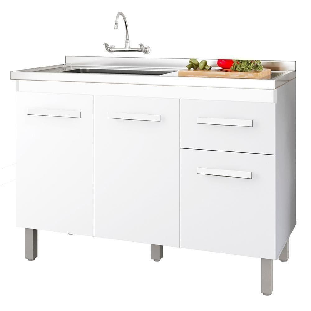 Balcao Sem Tampo Para Pia 120cm 9430 Branco Mobbs Branco