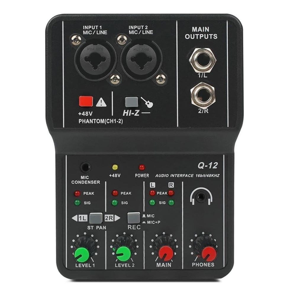 Mesa De Som Teyun -12 Interface De Audio Usb Pc 2 Canais