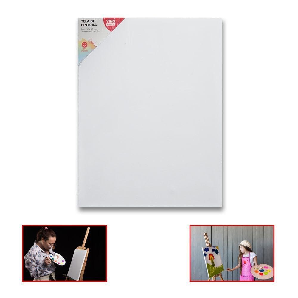 Tela De Pintura Comum 30x40 100% Algodão Pronta Qualidade Branca N-a