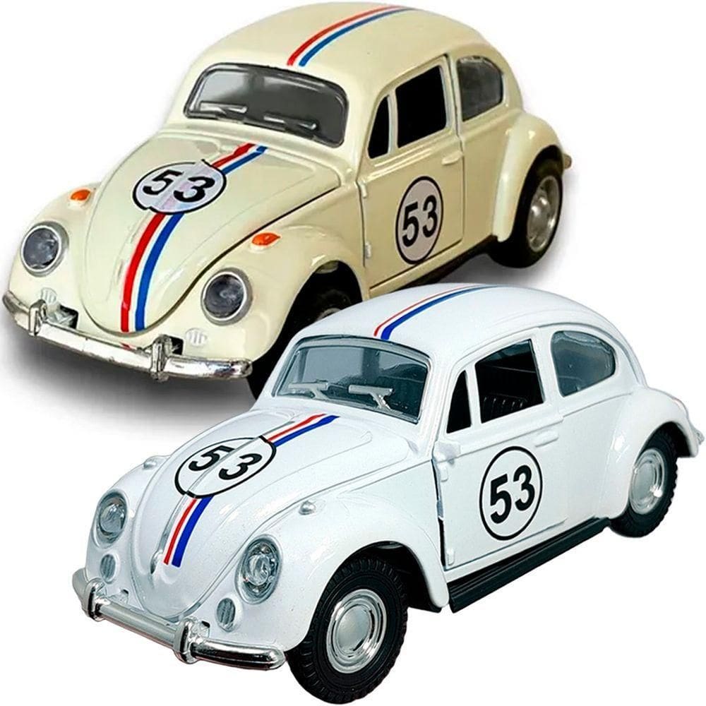 Miniatura Fusca Herbie Fricção Colecionável Metal Kit 2pçs