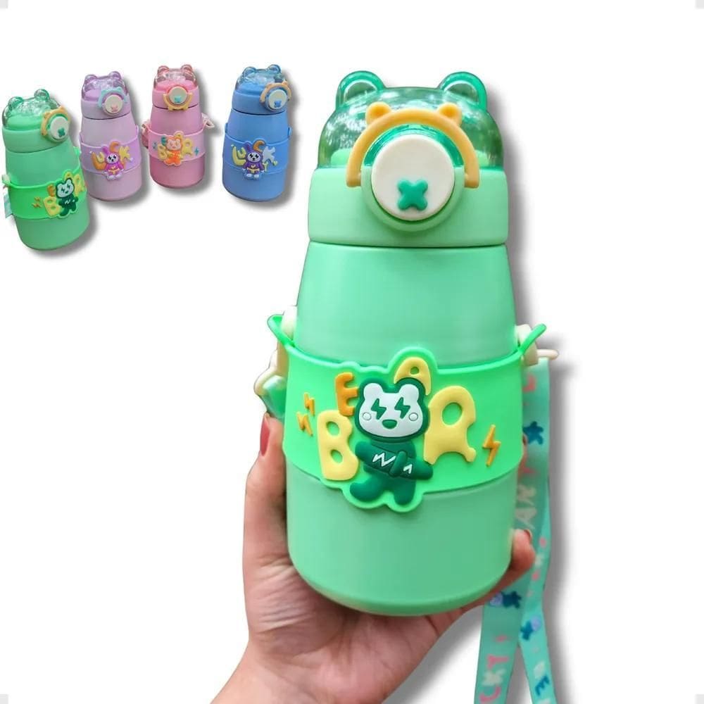 Garrafa Térmica Infantil Colorida Personagens Motivacional