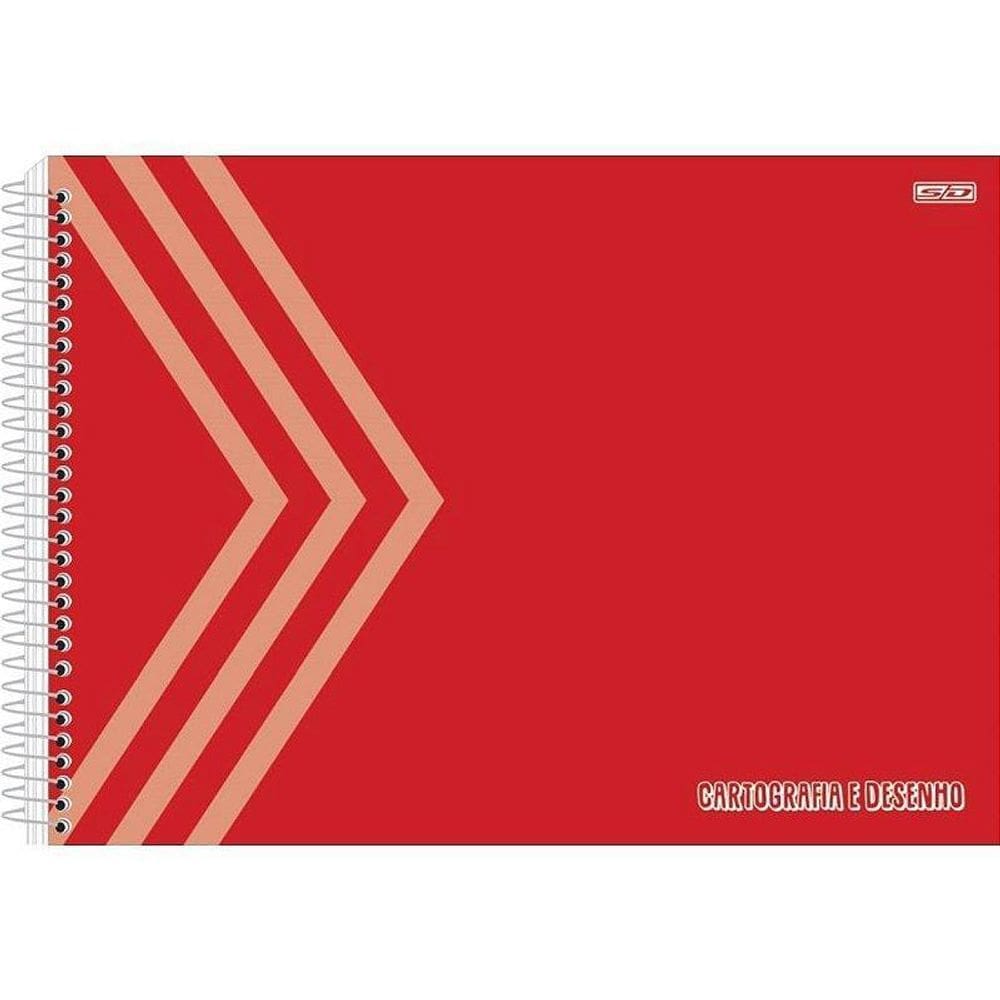 Caderno Desenho Capa Dura Vermelho A4 - 60 folhas  Pacote 5