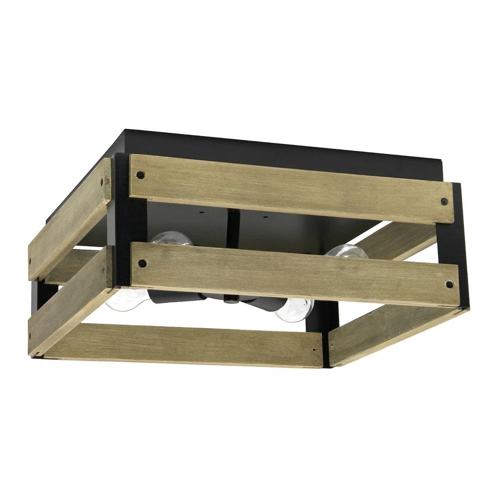 Luminária Elegant Designs FM1008-NWD 14” de madeira rústica