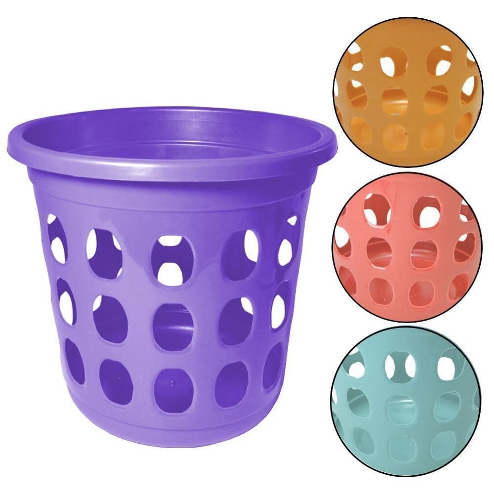 Lixeira Cesto De Plastico Redondo Telado Colors 5L 19X22Cm