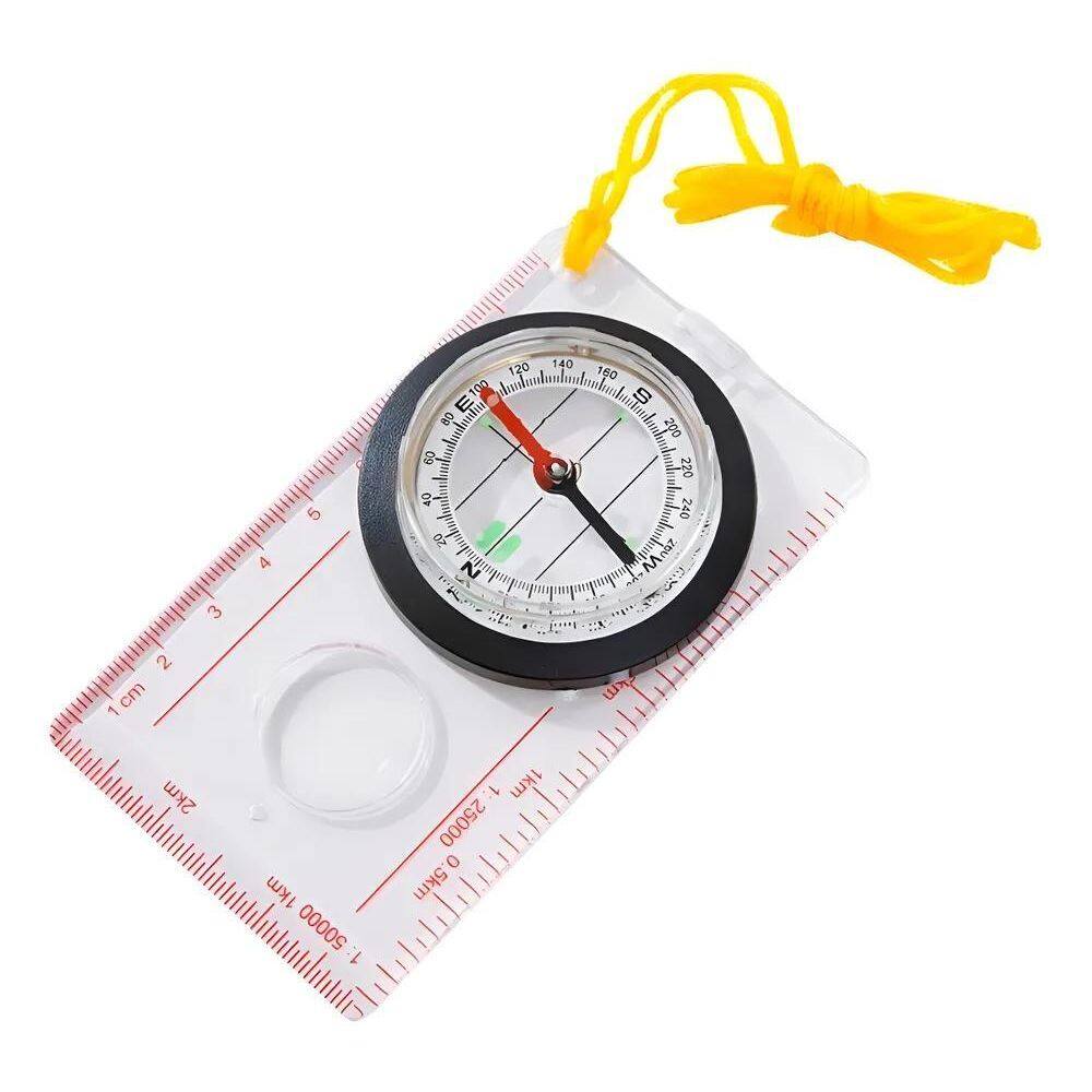 Bússola Lupa E Régua Nautika Mapa Camping Montanha Trilha