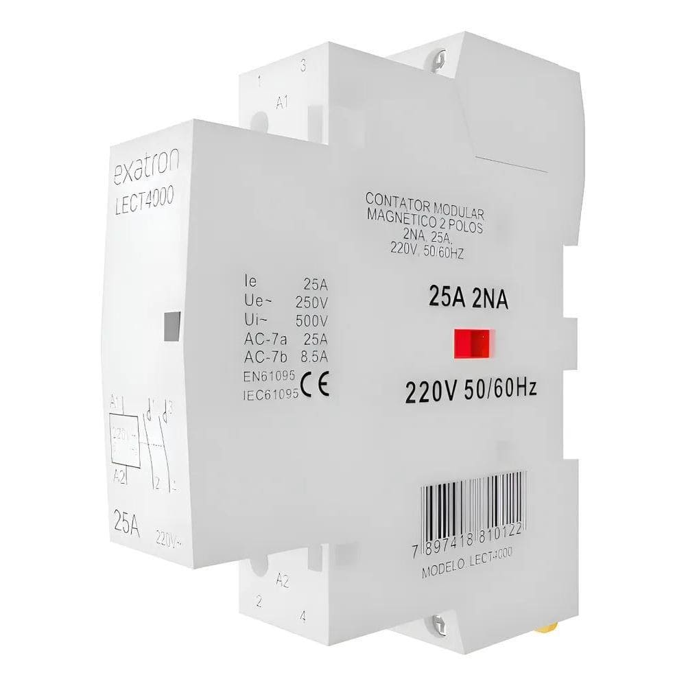 Contator Modular Bipolar 25A 2 Polos 2Na 220 Volts Contatora