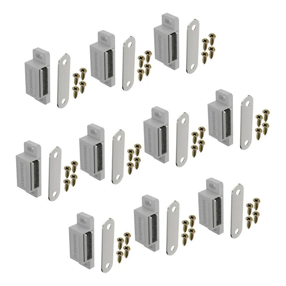 10 Trinco Porta De Armario Fecho Trava Magnetica Ima Mo Cinz