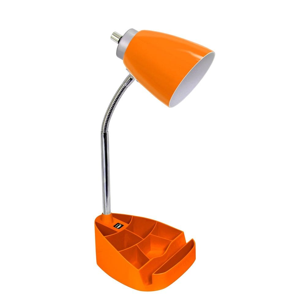 Candeeiro de mesa Simple Designs LD1056-ORG Orange com porta USB