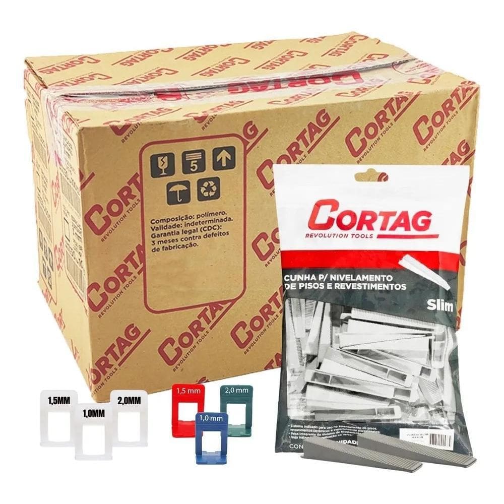 1000 Espaçadores Piso Porcelanato + 100 Cunhas - Cortag Sl 2