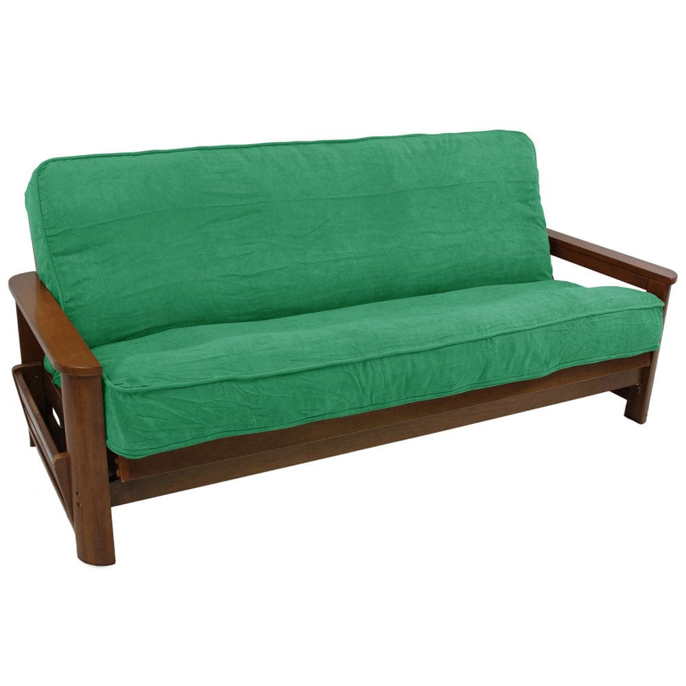 Capa de futon Blazing Needles Solid Microsuede Full Emerald