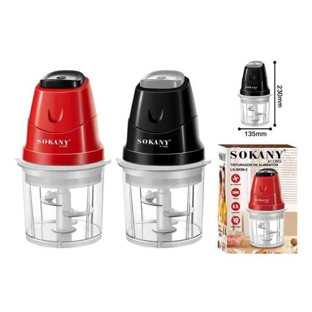 Triturador De Alimentos Elétrico 200W - Vermelho - 110V