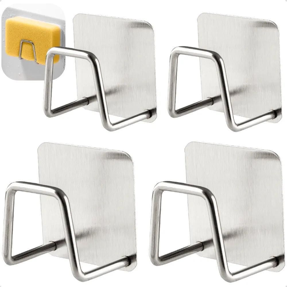 10X 4 Suporte Esponja Bucha Gancho Pia Aço Inox Louça Cozin