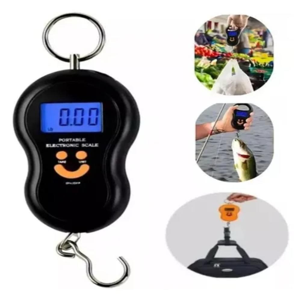 Balanca Digital 50kg Mao Portatil Gancho Viagem Bolsa Mala