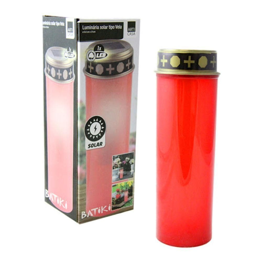 Luminaria Balizadora Solar Tipo Vela Poste Led Iluminação