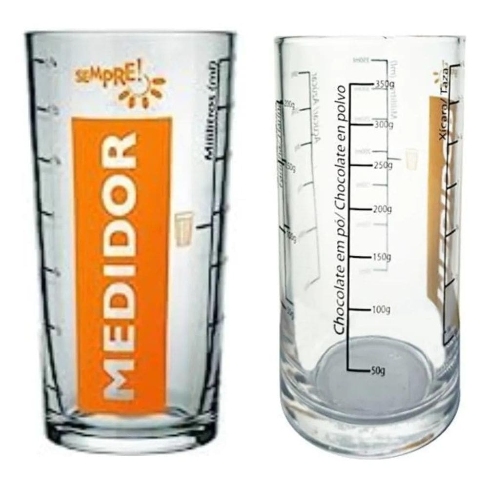 3X Copo De Vidro Medidor Preparo De Receitas Medida Certa V