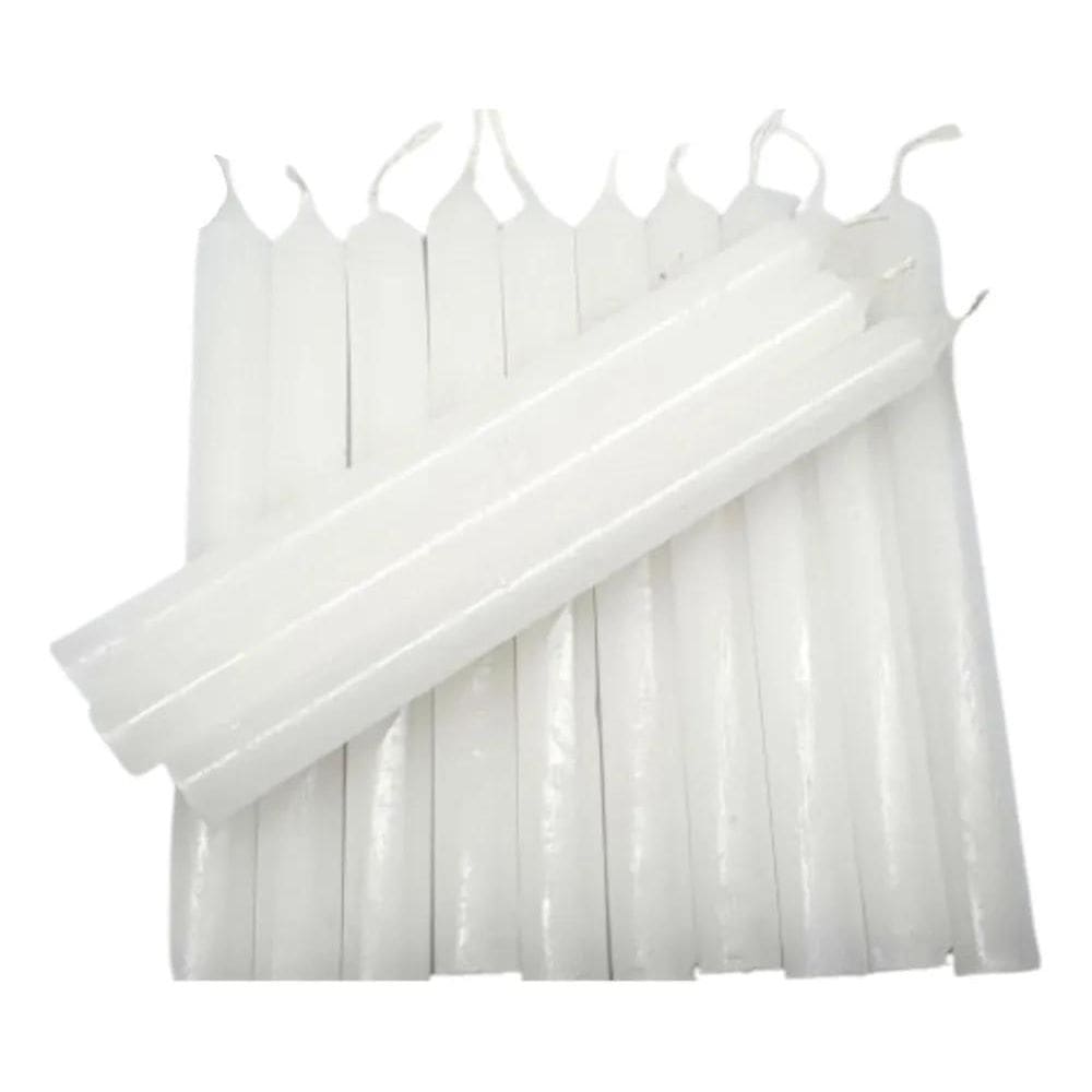 3X Vela Quilo Palito Branca Parafina Pura 18 Cm 1 Kg  32 Vel