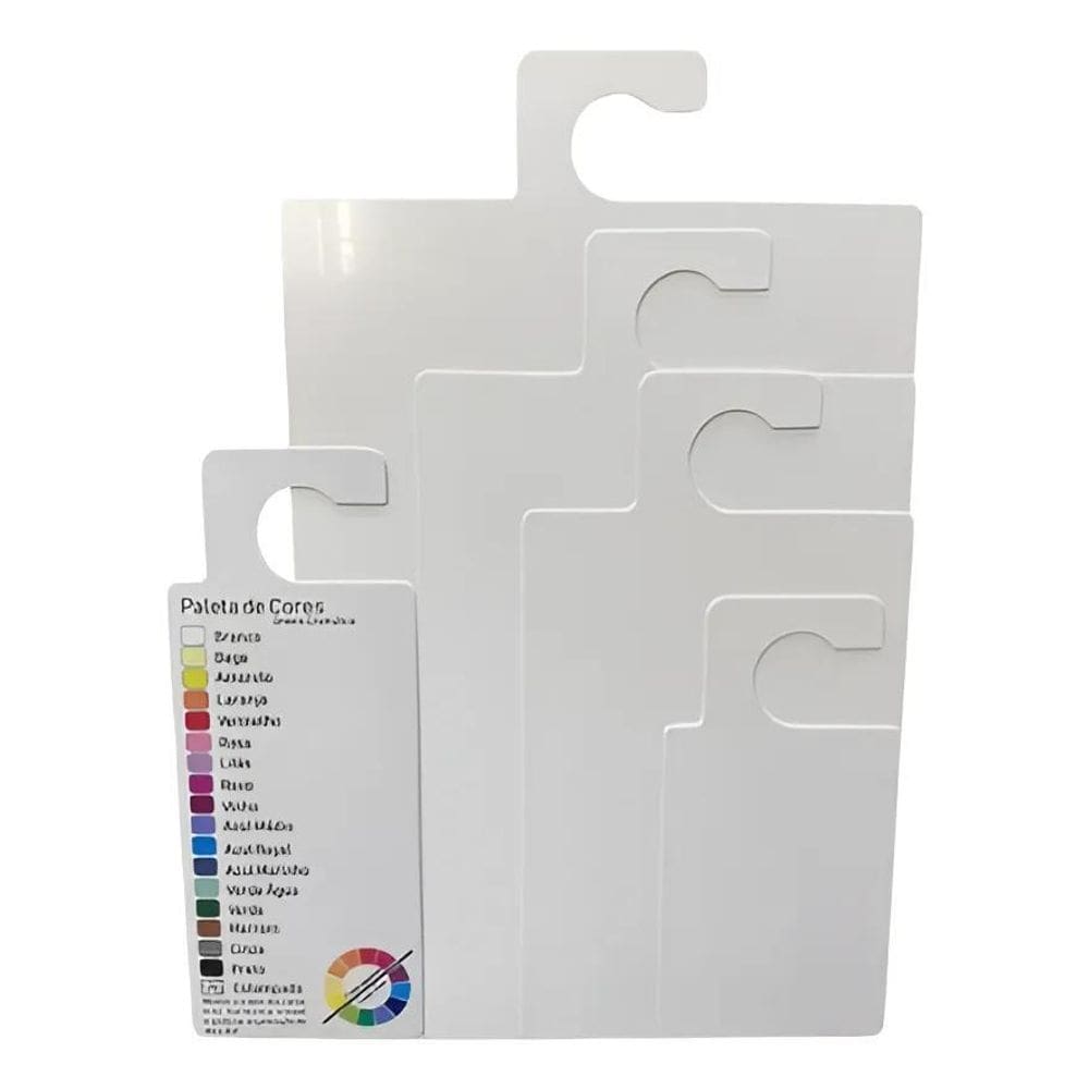 2X Gabarito Dobrar Roupa Com Paleta De Cores - 5 Peças - Top