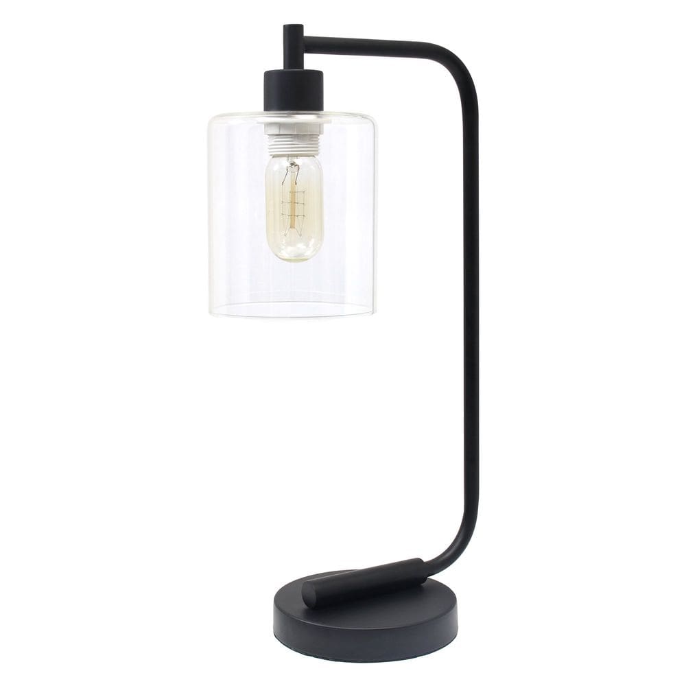 Lamp Simple Designs LD1036-BLK Abajur de vidro de ferro industrial