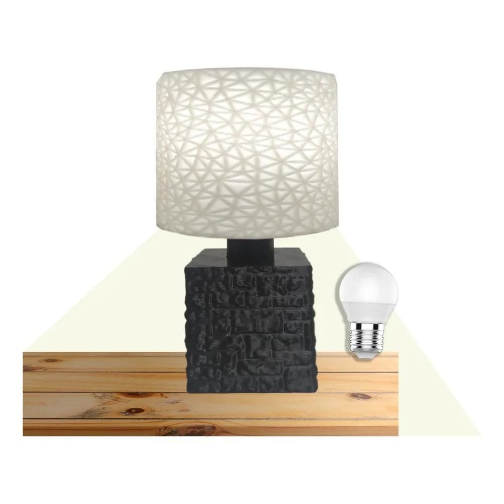 2X Abajur Luminária Criativa De Mesa Quarto Moderno Com Lâmp