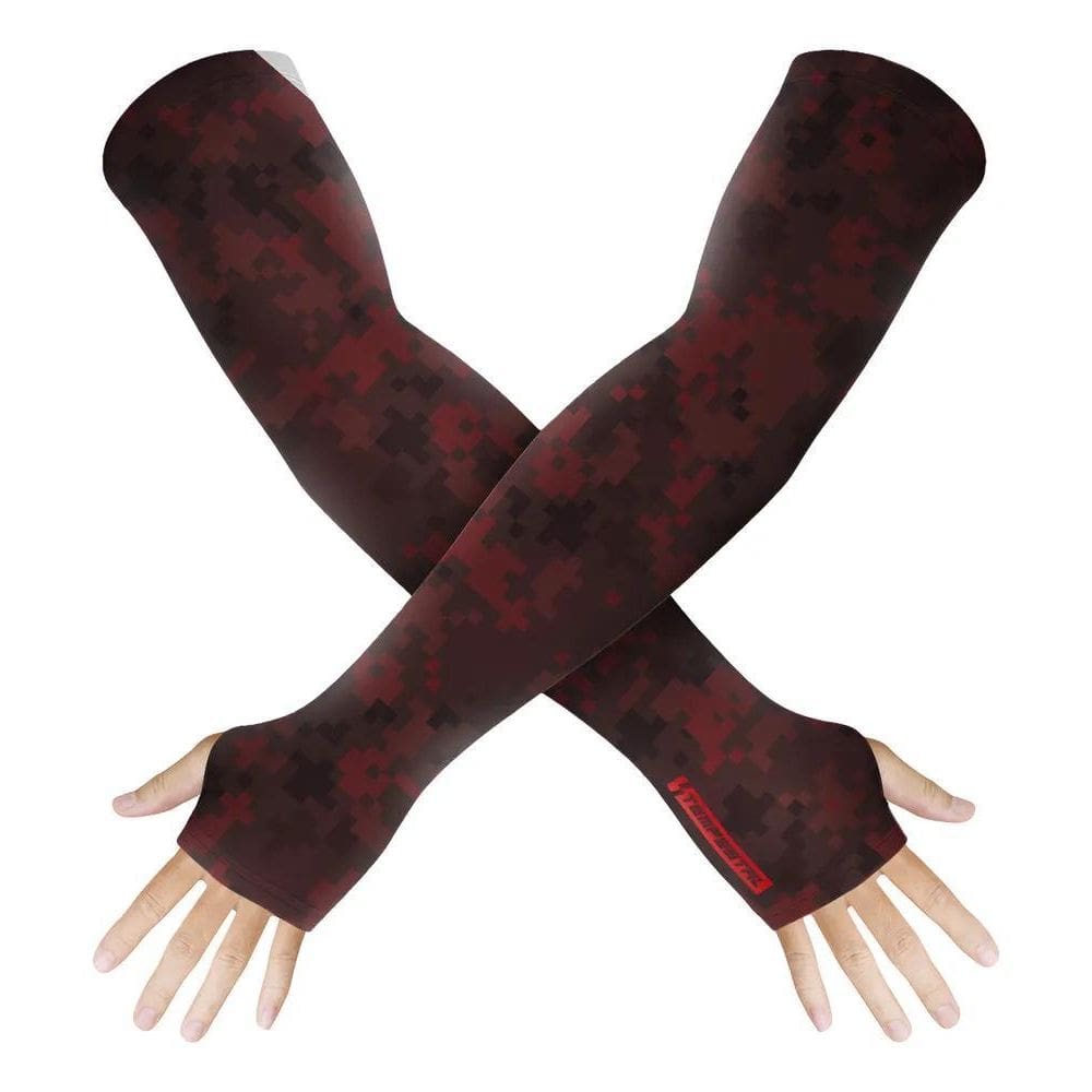 Manguito Uv50 Proteção Solar Ciclismo Manga Camuflada Vermel