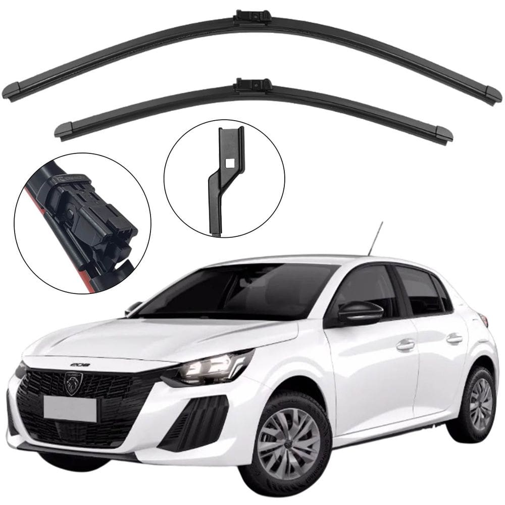 Kit Palheta Dianteira Peugeot 208 2021 a 2025 Limpador de Parabrisa de Silicone